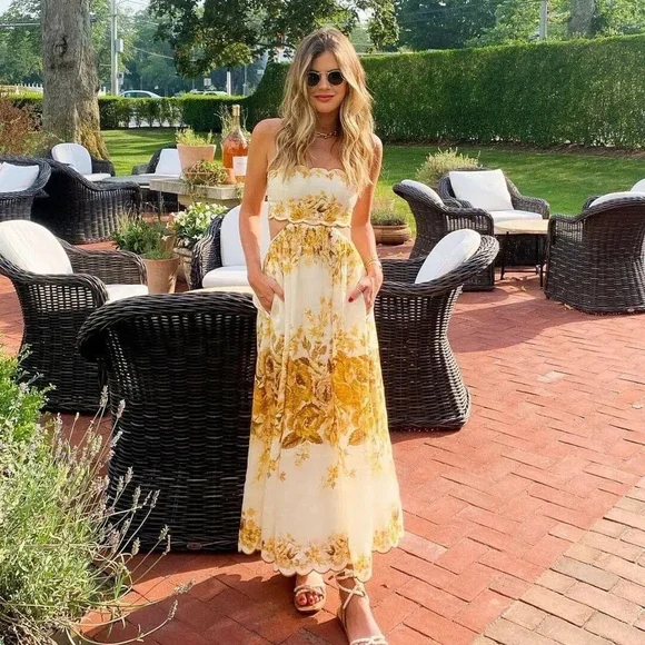 Authentic Zimmerman Aliane Scallop Midi Dress Size 4 - Picture 3 of 7